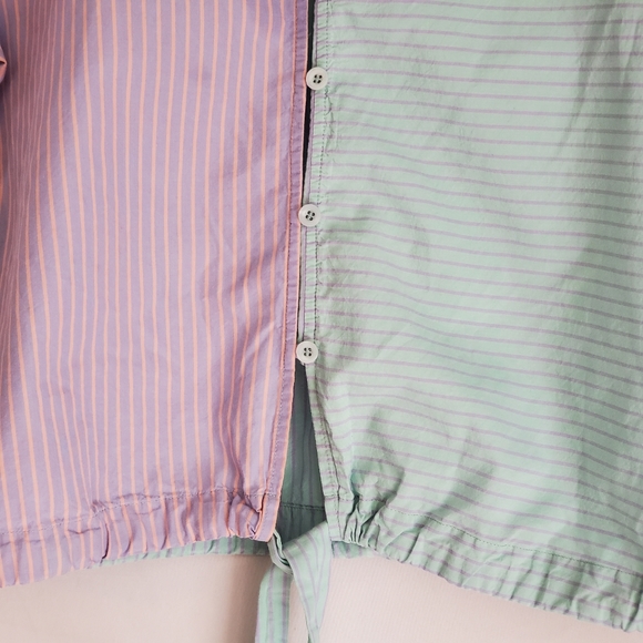 209 wst 38 Women's Medium Button Down Tie Top - Picture 5 of 8